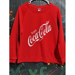 Coca Cola Sweater Mens L Pullover Crew Neck Logo Long Sleeve Pullover Casual #00
